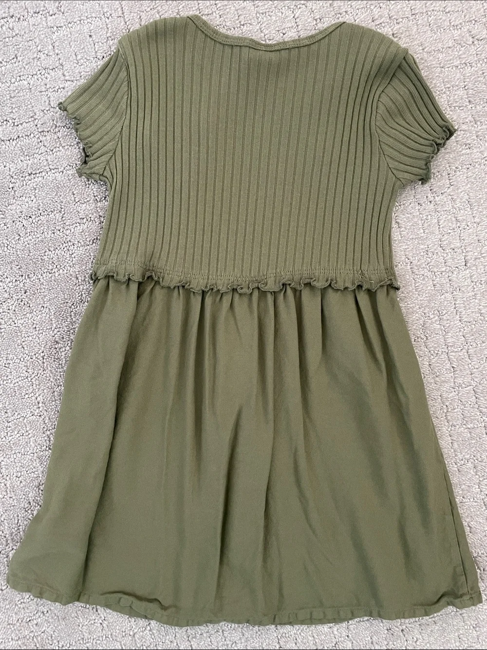 Old Navy Olive Green Ribbed Top Dress with Heart Pocket